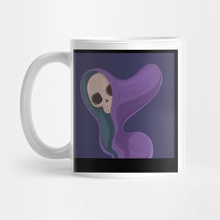 floating skeletal draped within sheet Mug